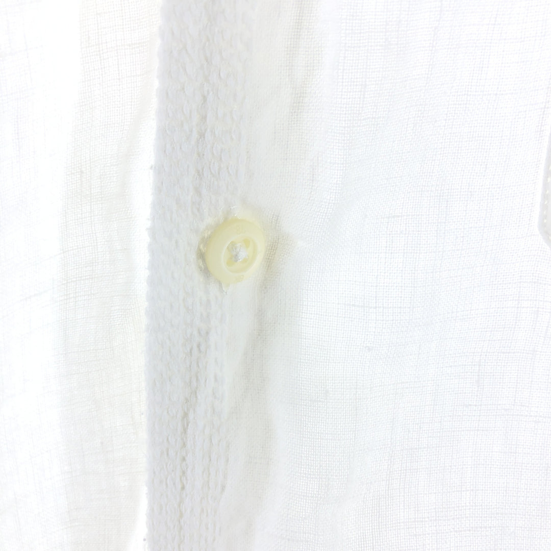 Banana Republic BANANA REPUBLIC Short Sleeve Open Collar Linen Shirt Men's L Size linen white type Vintage Second Hand