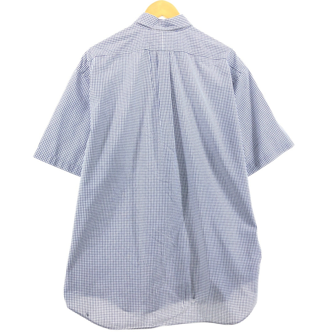 Ralph Lauren BLAKE short sleeve button down check shirt men's XL size cotton navy blue type Vintage Second Hand
