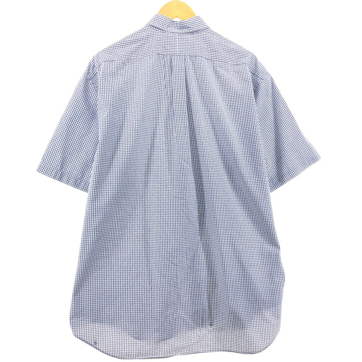 Ralph Lauren BLAKE short sleeve button down check shirt men's XL size cotton navy blue type Vintage Second Hand