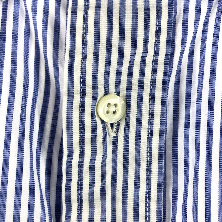 Brooks Brothers Short Sleeve Button Down Striped Shirt Made in USA Men's XL cotton blue type Vintage Second Hand