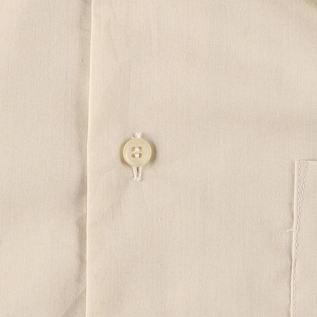 70'S Manhattan Long Sleeve Polycotton Shirt Men's XL Vintage polyester Beige type Vintage Second Hand