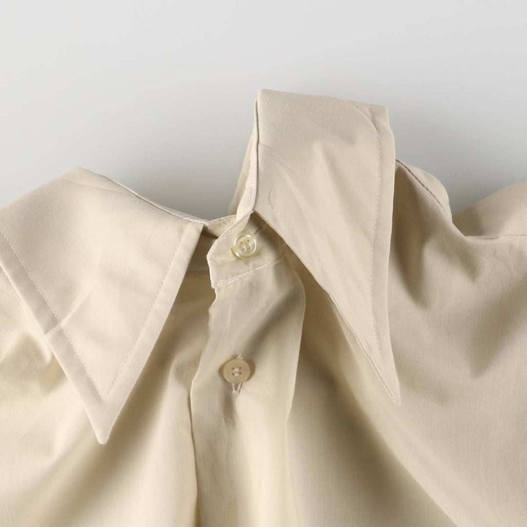 70'S Manhattan Long Sleeve Polycotton Shirt Men's XL Vintage polyester Beige type Vintage Second Hand
