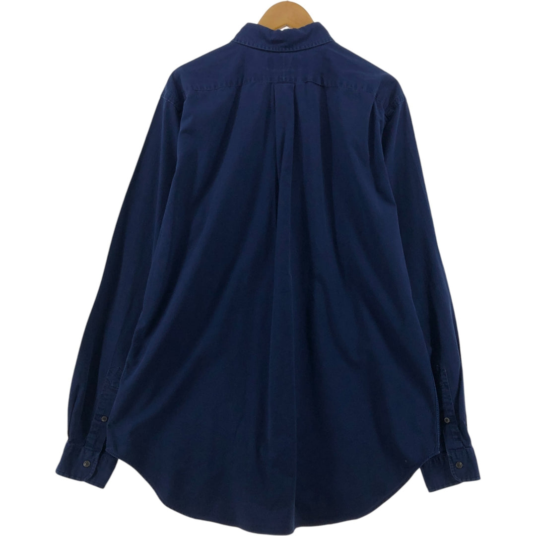 Ralph Lauren Classic Fit Long Sleeve Button Down Shirt, Men's Size L cotton navy blue type Vintage Second Hand