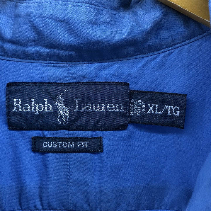 Ralph Lauren CUSTOM FIT long sleeve button down shirt, men's XL size cotton blue type Vintage Second Hand
