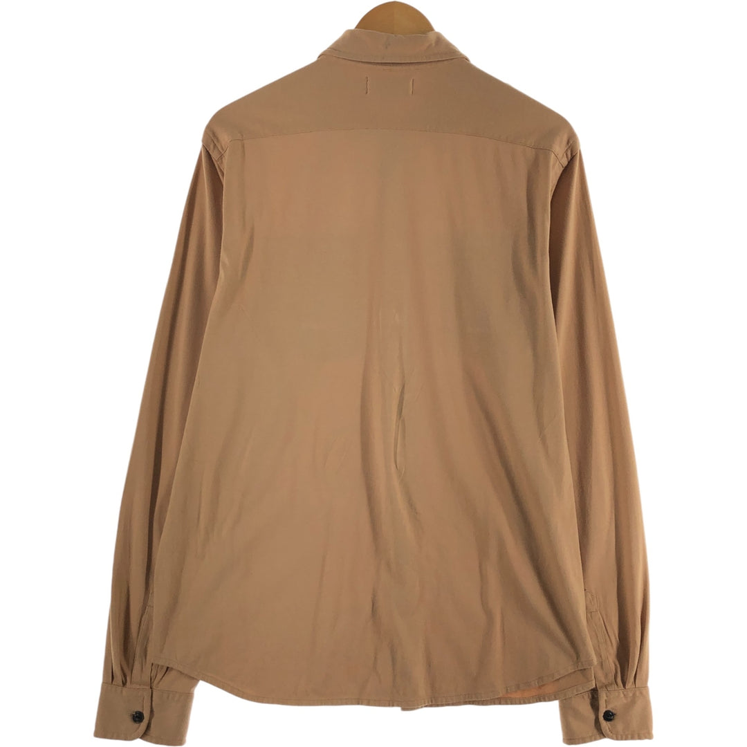 Ralph Lauren POLO by Ralph Lauren long sleeve safari shirt, men's size L cotton beige type brown Vintage Second Hand