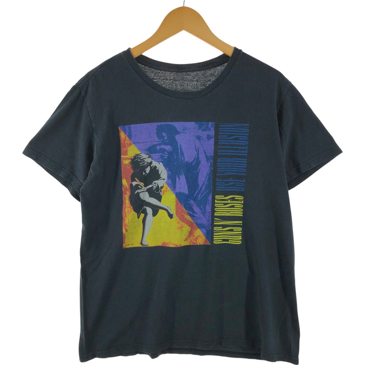 GUNS N' ROSES Guns N' Roses Band T-shirt Band T Men's L size cotton black type Vintage Second Hand