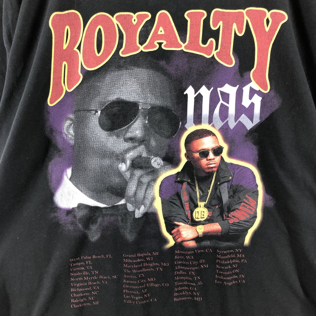 Nas Rap T-shirt, Men's XXL cotton black type Vintage Second Hand