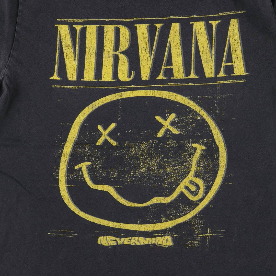 NIRVANA Nirvana Band T-shirt, Band T, Men's S size unclear black type Vintage Second Hand