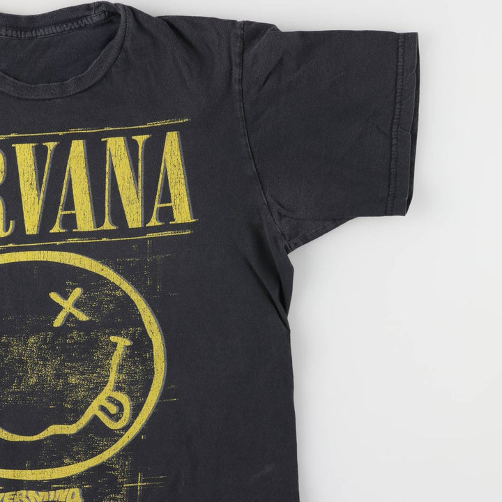 NIRVANA Nirvana Band T-shirt, Band T, Men's S size unclear black type Vintage Second Hand