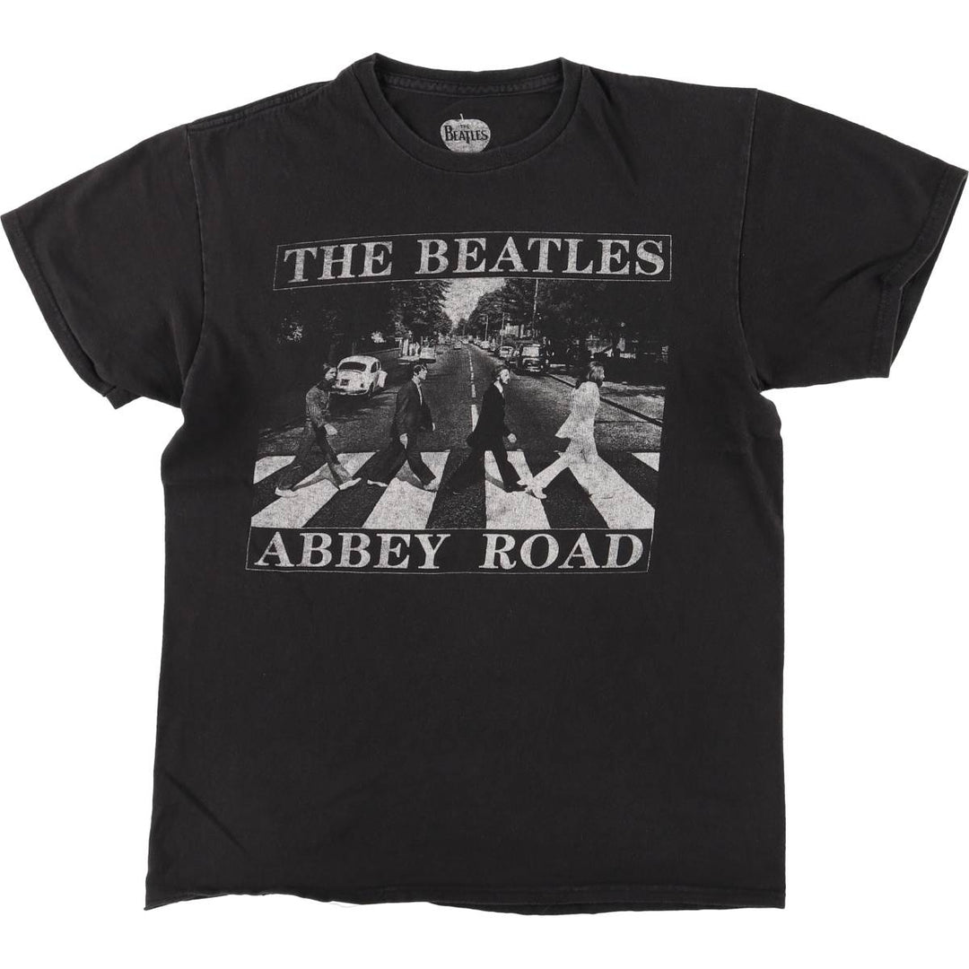 THE BEATLES Band T-shirt, Men's M size cotton black type Vintage Second Hand