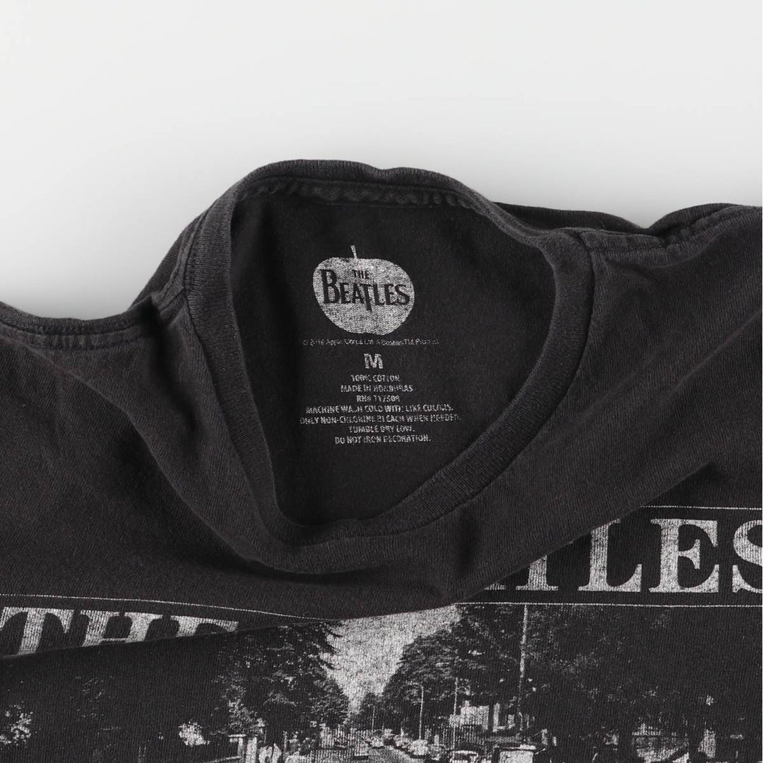THE BEATLES Band T-shirt, Men's M size cotton black type Vintage Second Hand