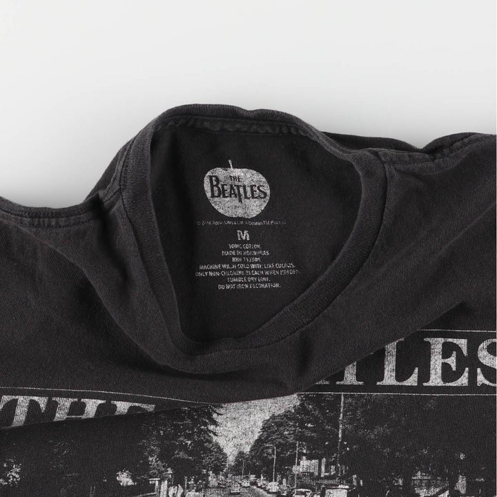 THE BEATLES Band T-shirt, Men's M size cotton black type Vintage Second Hand