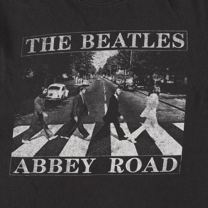 THE BEATLES Band T-shirt, Men's M size cotton black type Vintage Second Hand