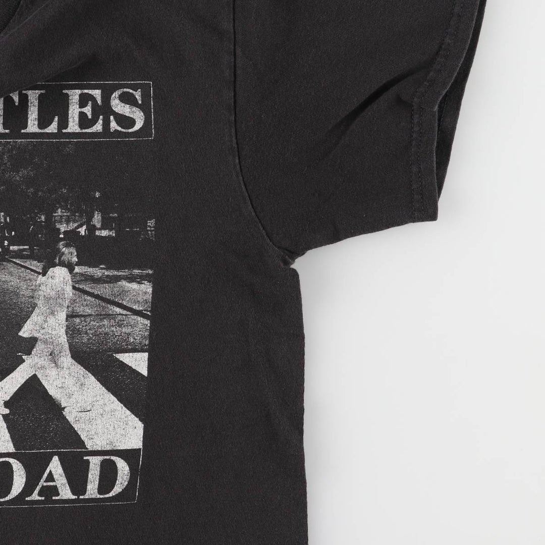 THE BEATLES Band T-shirt, Men's M size cotton black type Vintage Second Hand