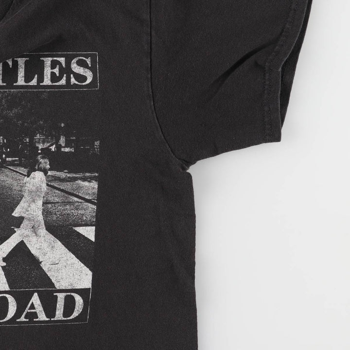 THE BEATLES Band T-shirt, Men's M size cotton black type Vintage Second Hand