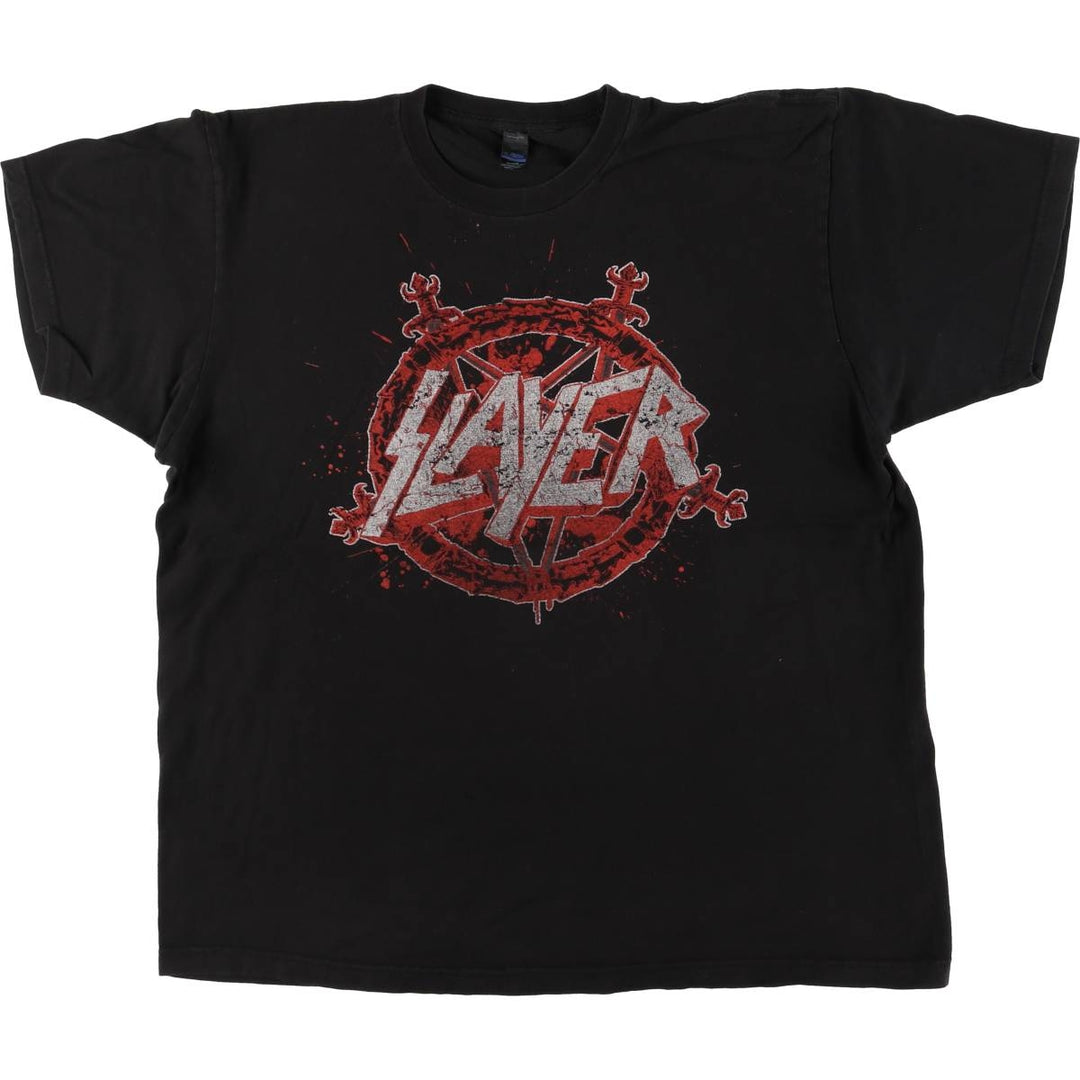 TULTEX SLAYER Band T-shirt, Men's XL size cotton black type Vintage Second Hand