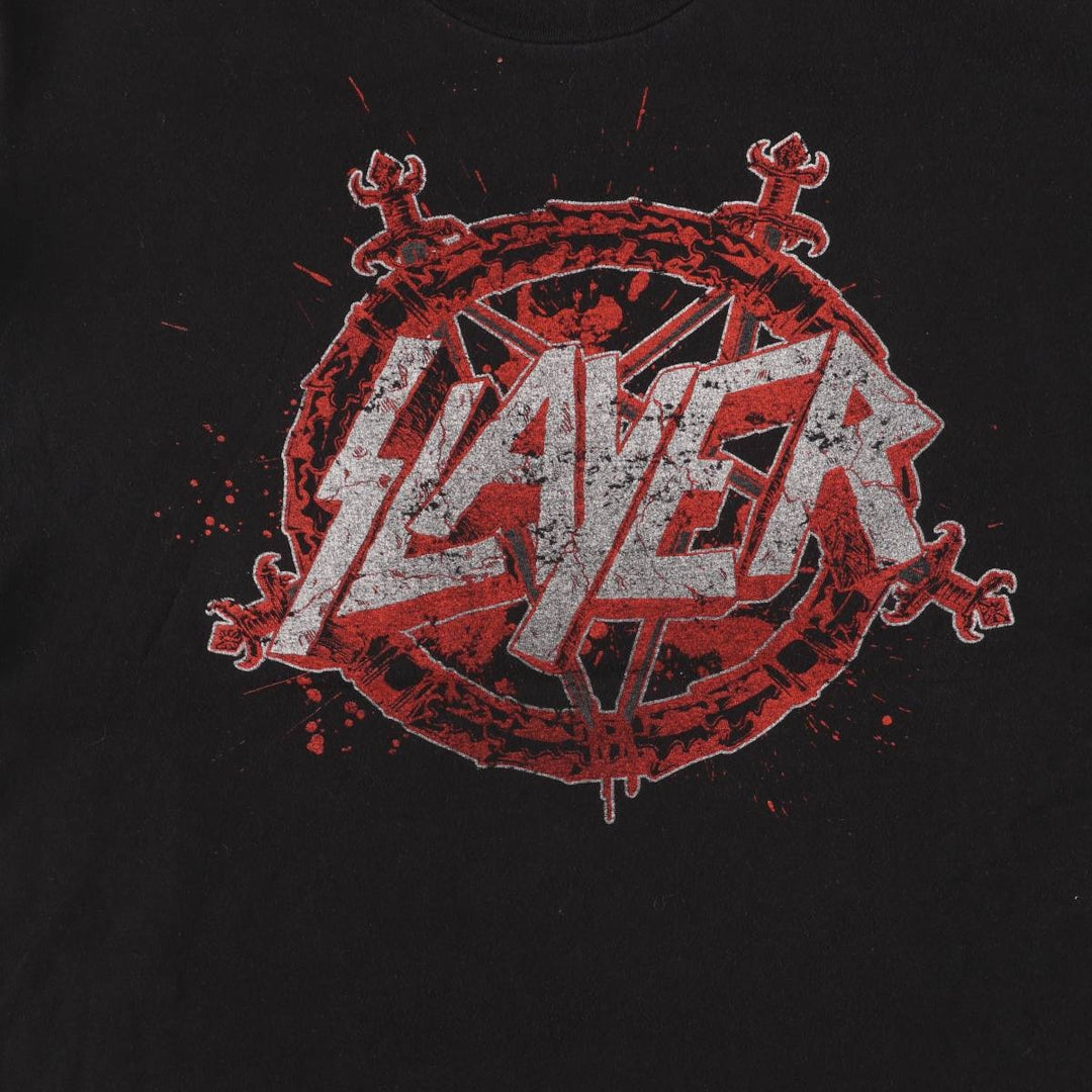 TULTEX SLAYER Band T-shirt, Men's XL size cotton black type Vintage Second Hand
