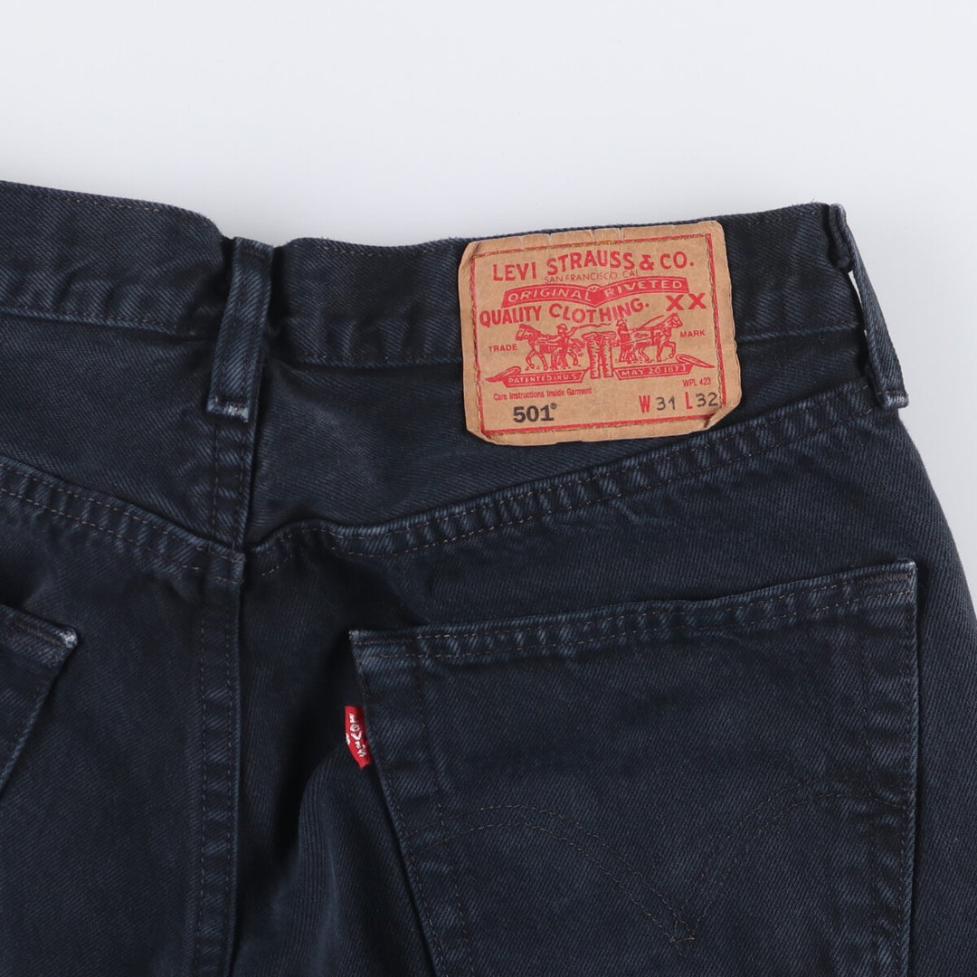 00'S Levi's 501 Black Denim Straight Denim Pants Men's W31 cotton black type Vintage Second Hand