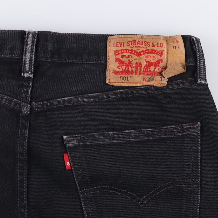 Levi's 501 Black Denim Straight Denim Pants for Men, W33 equivalent cotton black type Vintage Second Hand