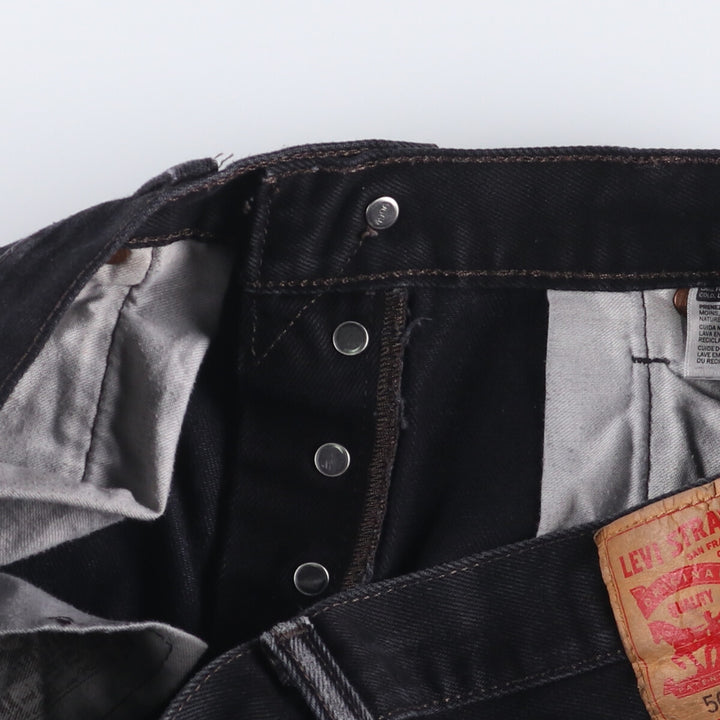 Levi's 501 Black Denim Straight Denim Pants for Men, W33 equivalent cotton black type Vintage Second Hand