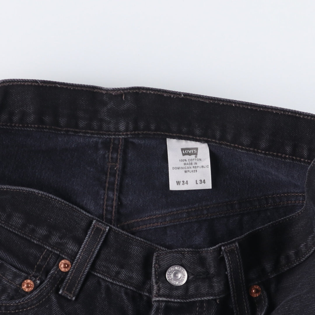 Levi's 501 Black Denim Straight Denim Pants for Men, W34 equivalent cotton black type Vintage Second Hand