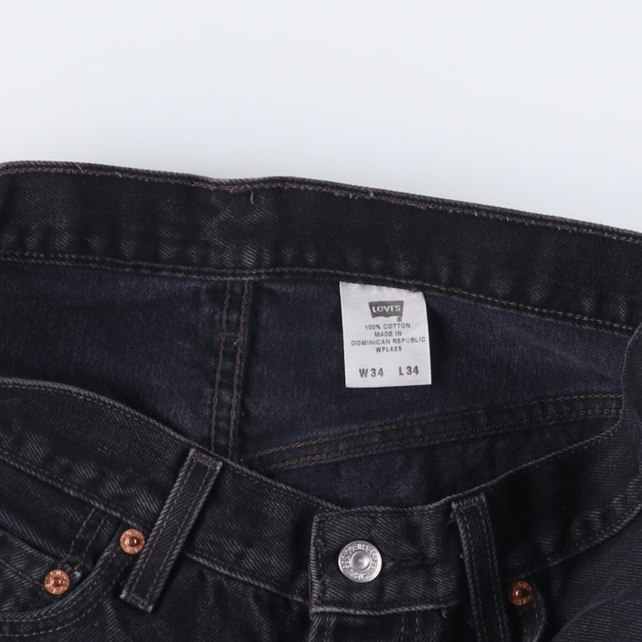 Levi's 501 Black Denim Straight Denim Pants for Men, W34 equivalent cotton black type Vintage Second Hand