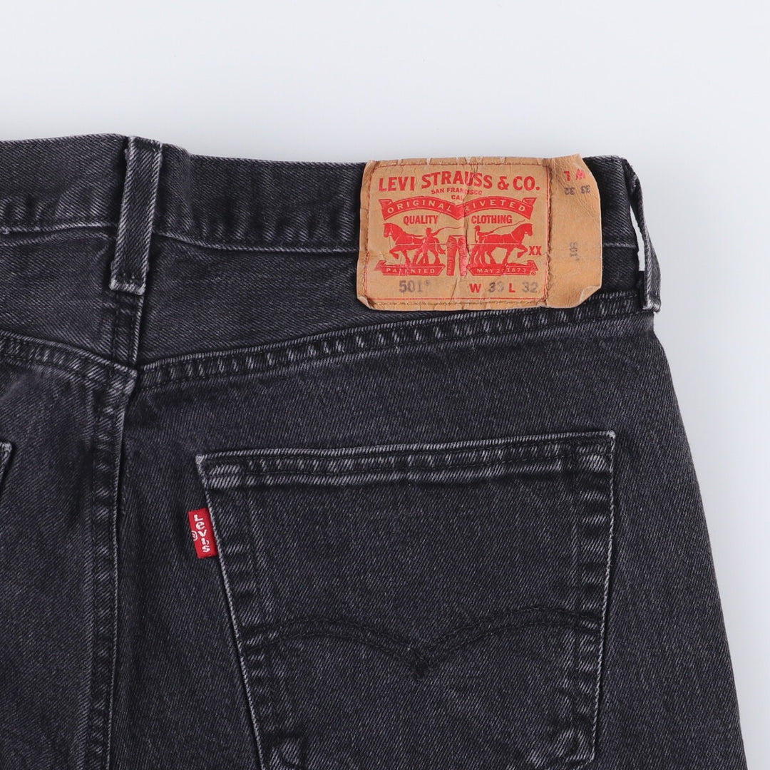 Levi's 501 Black Denim Straight Denim Pants for Men, W34 equivalent cotton black type Vintage Second Hand