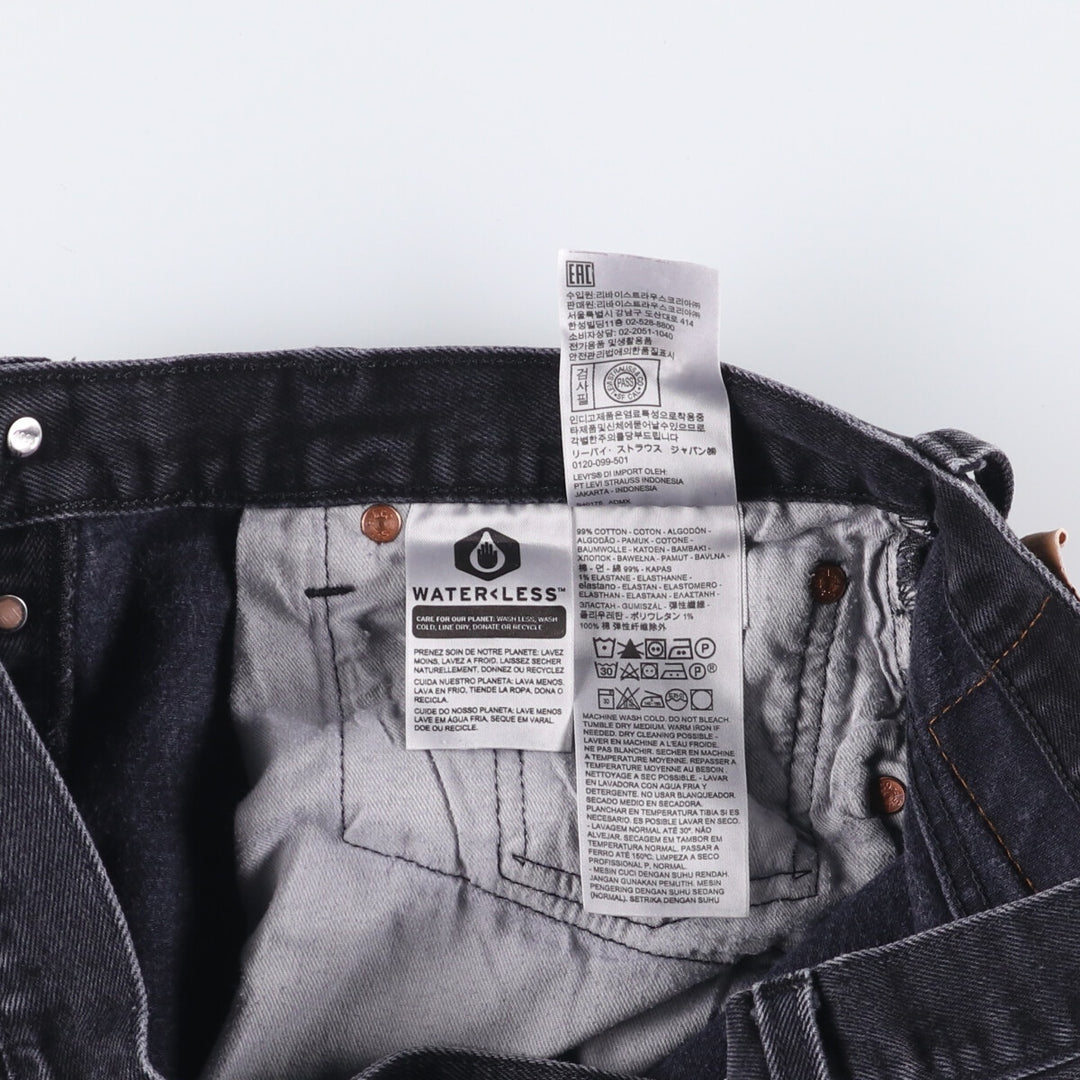 Levi's 501 Black Denim Straight Denim Pants for Men, W34 equivalent cotton black type Vintage Second Hand