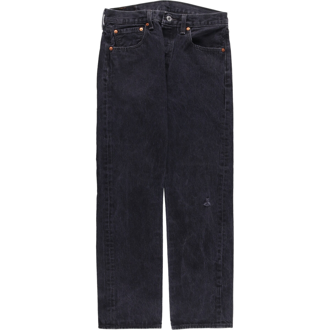Levi's 501 Black Denim Straight Denim Pants Men's W31 equivalent cotton black type Vintage Second Hand