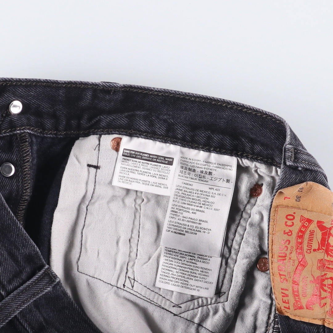 Levi's 501 Black Denim Straight Denim Pants Men's W31 equivalent cotton black type Vintage Second Hand