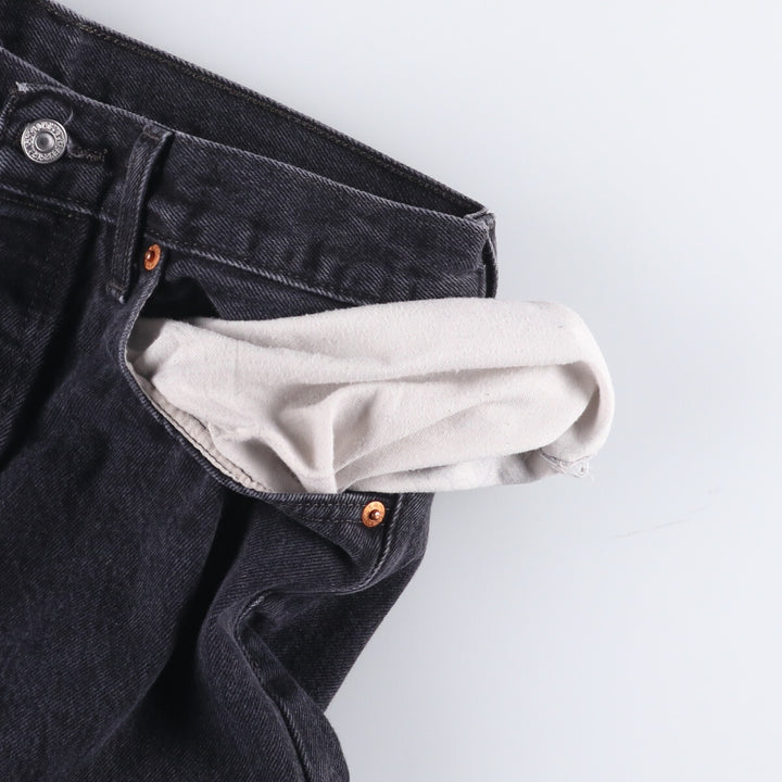 Levi's 501 Black Denim Straight Denim Pants Men's W31 equivalent cotton black type Vintage Second Hand