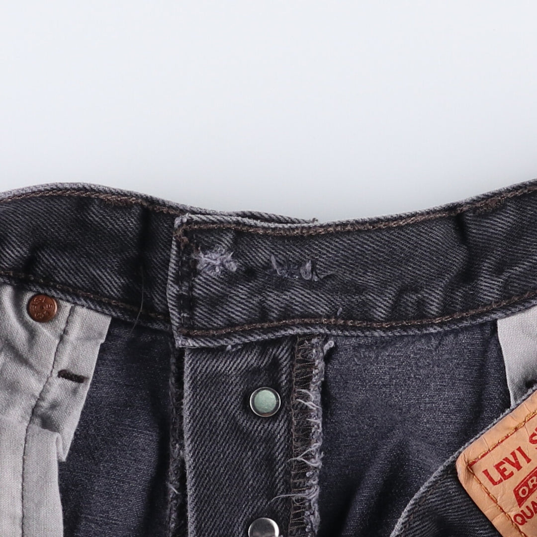 Levi's 501 Black Denim Straight Denim Pants for Men, W33 equivalent cotton black type Vintage Second Hand
