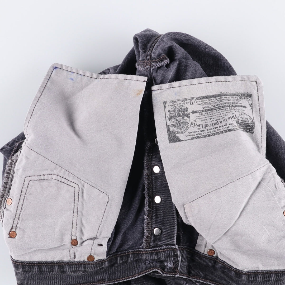 Levi's 501 Black Denim Straight Denim Pants for Men, W33 equivalent cotton black type Vintage Second Hand
