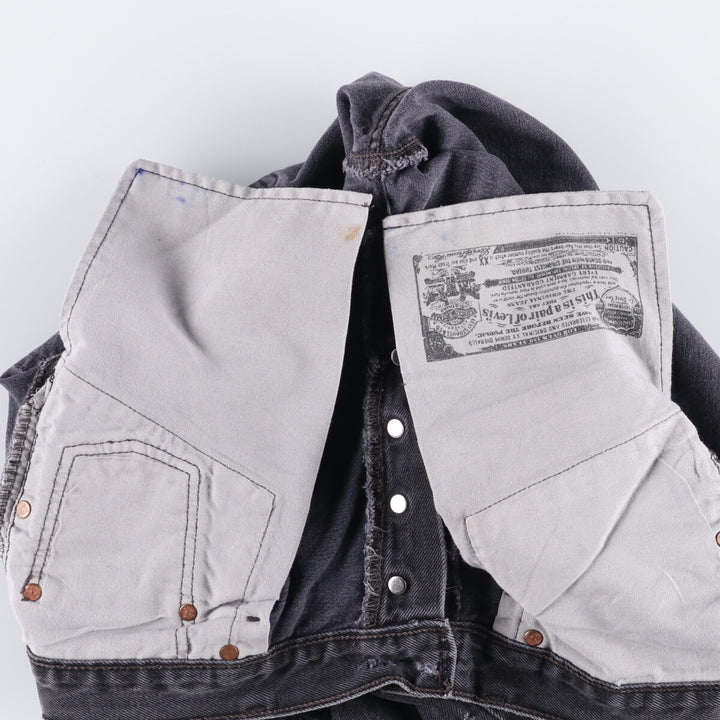 Levi's 501 Black Denim Straight Denim Pants for Men, W33 equivalent cotton black type Vintage Second Hand