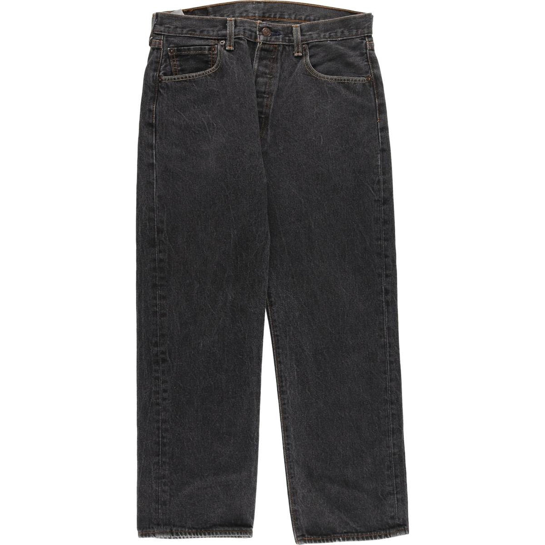 Levi's 501 Black Denim Straight Denim Pants Men's W31 equivalent cotton black type Vintage Second Hand