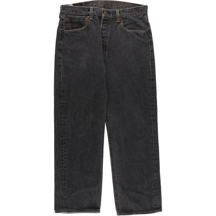 Levi's 501 Black Denim Straight Denim Pants Men's W31 equivalent cotton black type Vintage Second Hand