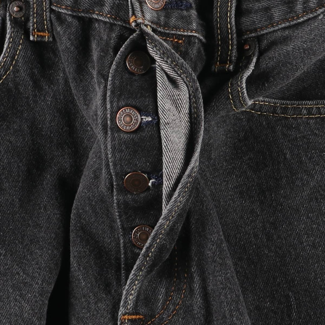 Levi's 501 Black Denim Straight Denim Pants Men's W31 equivalent cotton black type Vintage Second Hand
