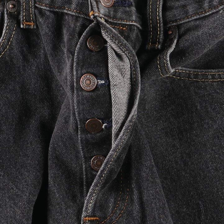 Levi's 501 Black Denim Straight Denim Pants Men's W31 equivalent cotton black type Vintage Second Hand