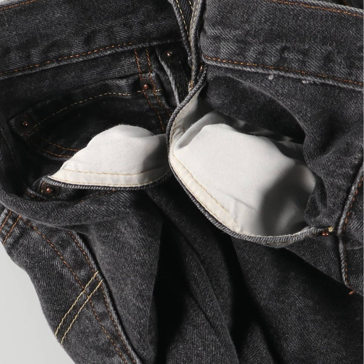 Levi's 501 Black Denim Straight Denim Pants Men's W31 equivalent cotton black type Vintage Second Hand