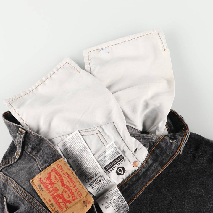 Levi's 501 Black Denim Straight Denim Pants Men's W31 equivalent cotton black type Vintage Second Hand