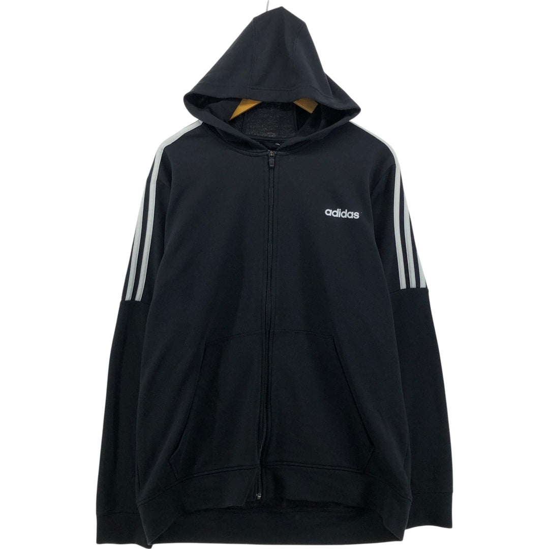 Adidas Sweat Full Zip Hoodie Men's XL polyester black type Vintage Second Hand