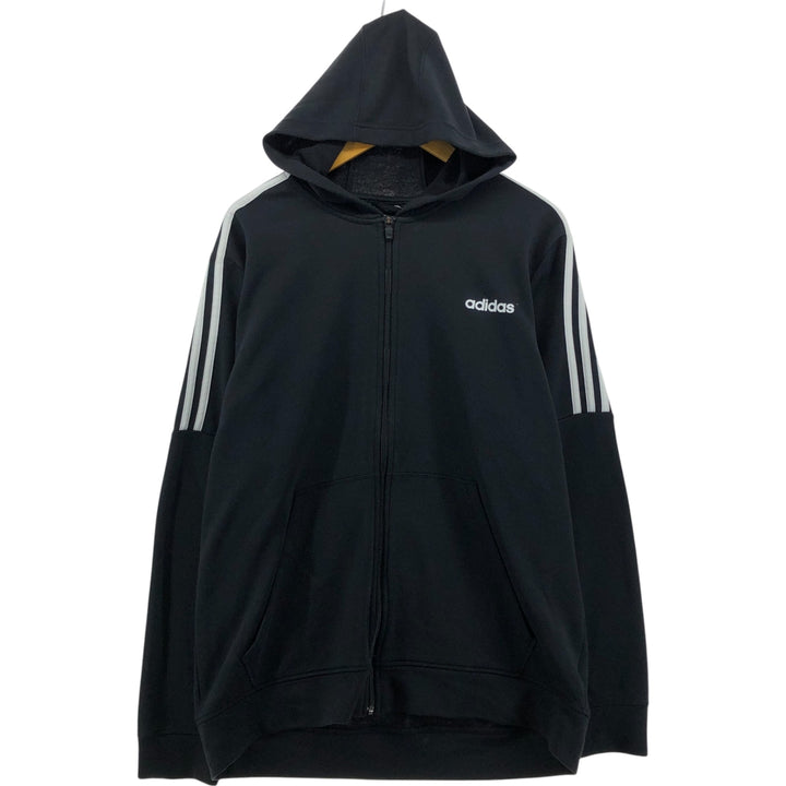Adidas Sweat Full Zip Hoodie Men's XL polyester black type Vintage Second Hand