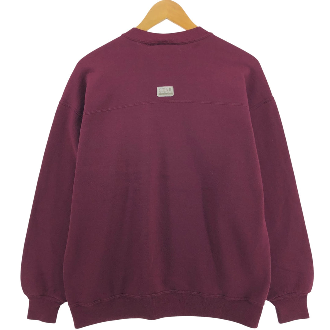 90'S GEAR College Sweatshirt, Made in USA, Men's XL, Vintage polyester wine-red Vintage Second Hand