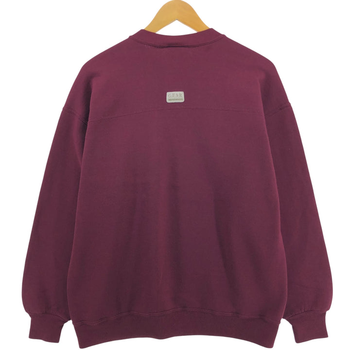 90'S GEAR College Sweatshirt, Made in USA, Men's XL, Vintage polyester wine-red Vintage Second Hand