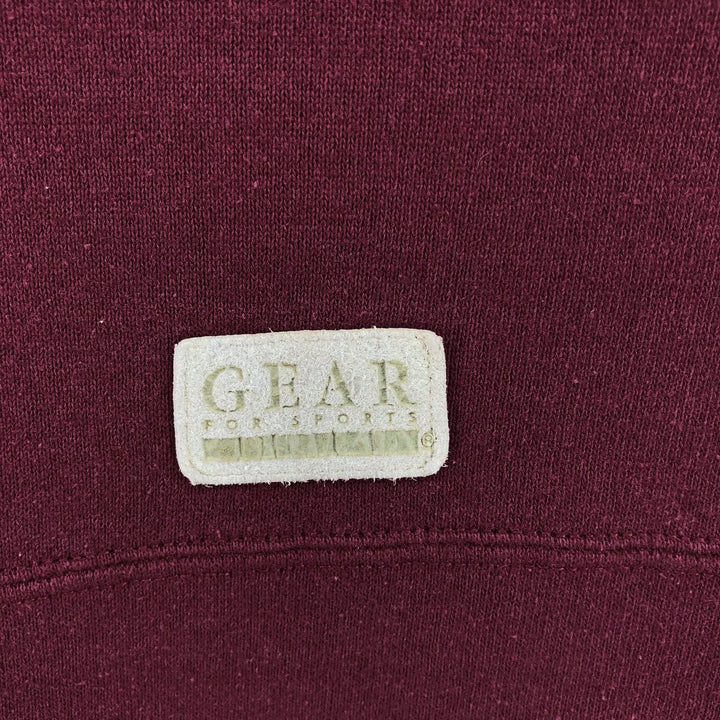 90'S GEAR College Sweatshirt, Made in USA, Men's XL, Vintage polyester wine-red Vintage Second Hand