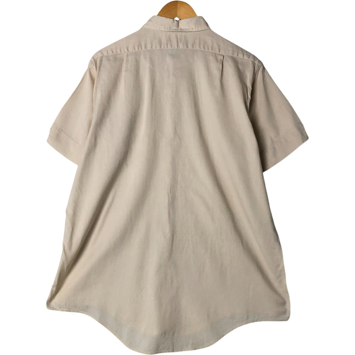 60s-70'S Fruit of the Room short sleeve button down shirt, men's size L unclear Beige type Vintage Second Hand