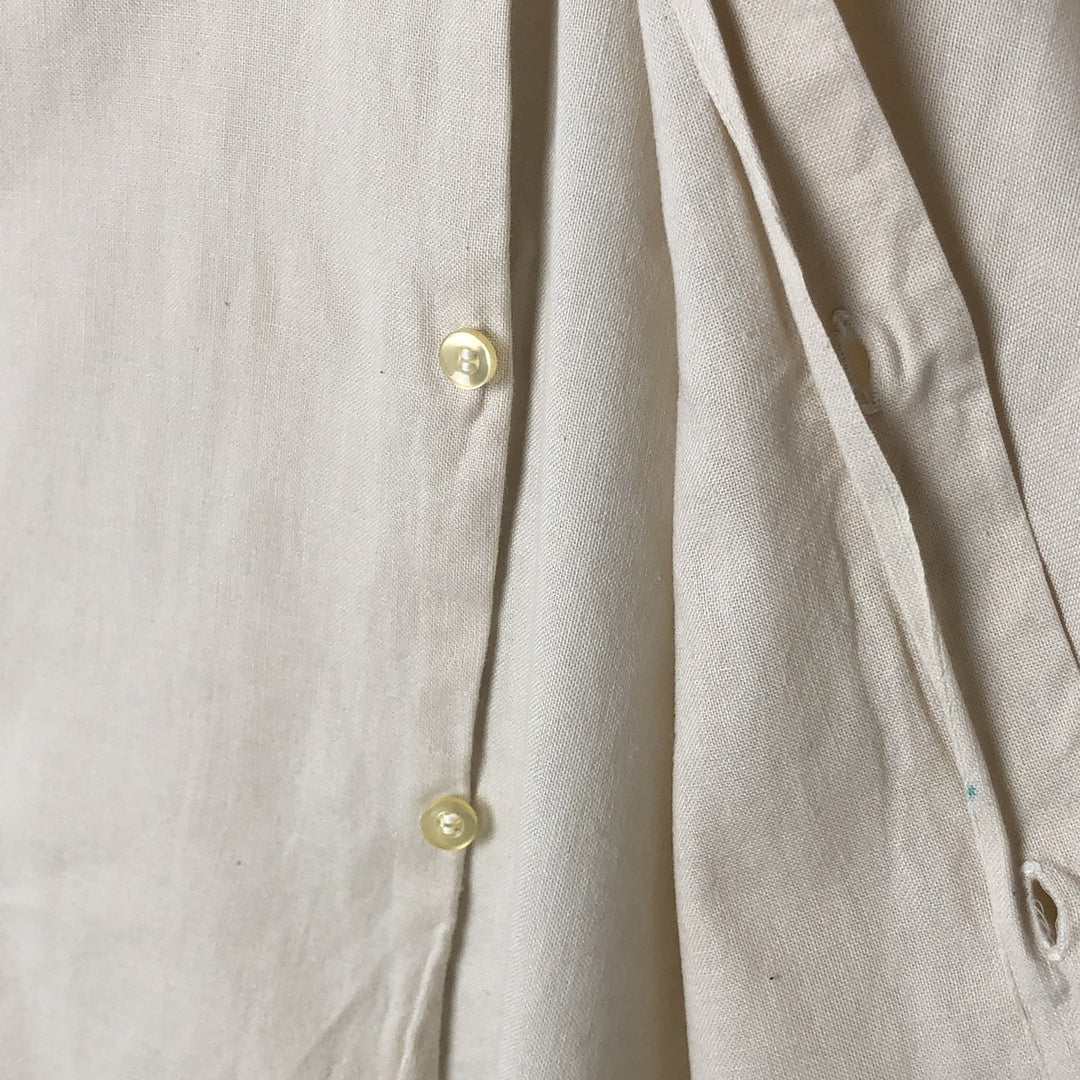 60s-70'S Fruit of the Room short sleeve button down shirt, men's size L unclear Beige type Vintage Second Hand