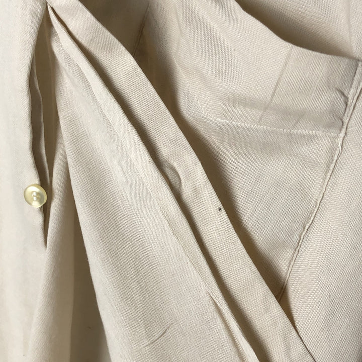 60s-70'S Fruit of the Room short sleeve button down shirt, men's size L unclear Beige type Vintage Second Hand