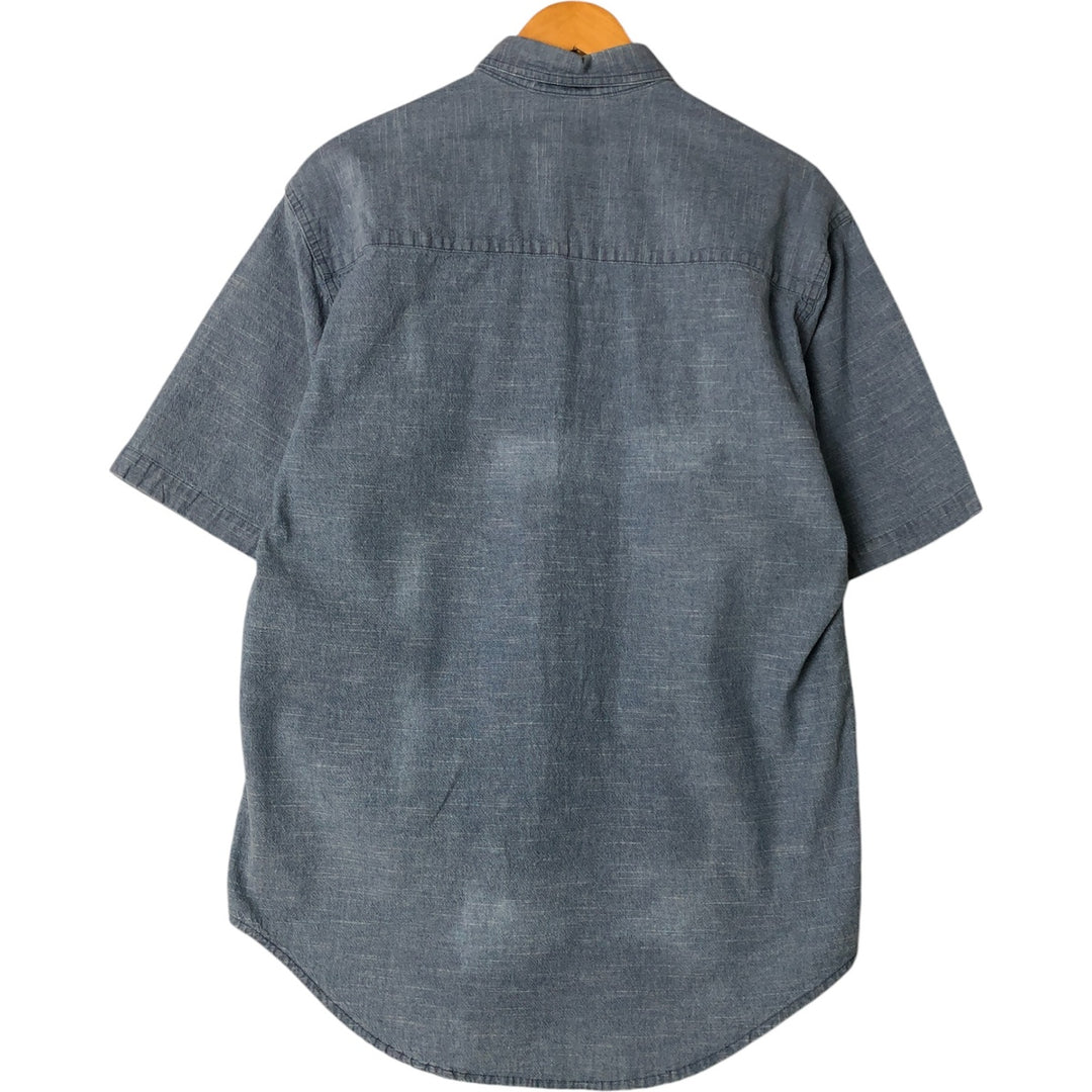 80s-90'S Eddie Bauer short sleeve button down shirt, men's size M, vintage cotton Blue type light blue Vintage Second Hand