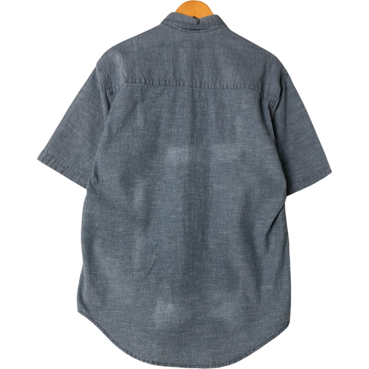 80s-90'S Eddie Bauer short sleeve button down shirt, men's size M, vintage cotton Blue type light blue Vintage Second Hand